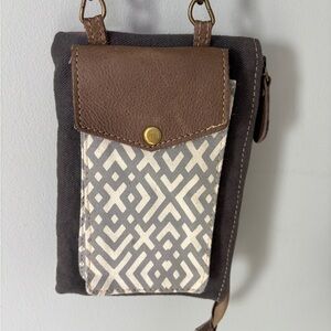 Myra Bag Gray and Brown Crossbody